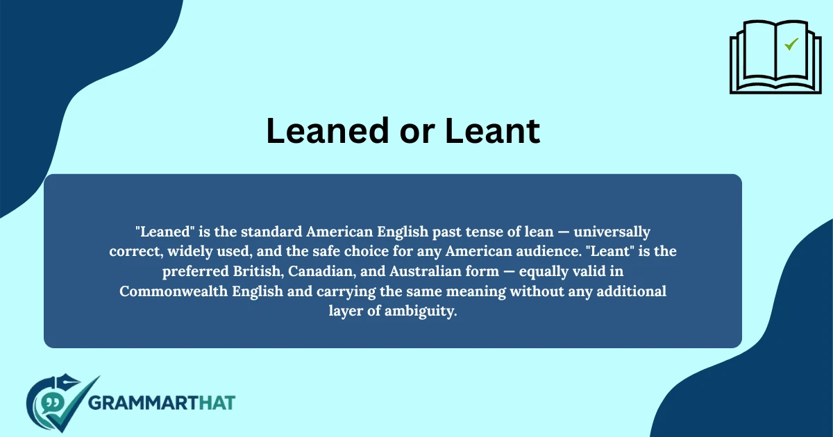 leaned-or-leant-meaning